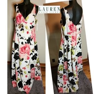 Lauren Ralph Lauren Floral Maxi Dress - Pink and Black